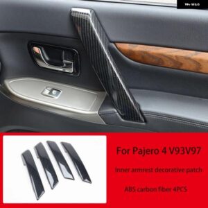 4ピース ABSカーボン インテリア パジェロ ドアハンドル 装飾 カバー 三菱 パジェロ V97 V93 V87 カーアクセサリー インテリア