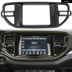 LHD ダッジ デュランゴ 2021 2022 カーアクセサリー ABS プラスチック カーボン インテリア エアコン ベント アウトレット カバー トリム LHD