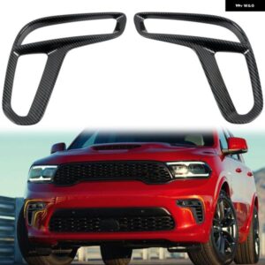 LHD RHD ダッジ デュランゴ 2021 2022 カーアクセサリー ABS プラスチック カーボン フロント フォグライト ランプカバー ストリップカバー トリム