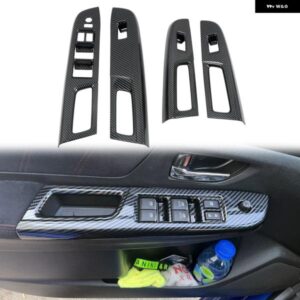 RHD LHD スバル WRX / WRX STI 2015-2020 カーボンプリント インテリア ドアウィンドウスイッチリフトカバー トリム 4個