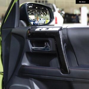 メタリックブラック インテリア ドア アームレスト モールディングカバー トリム トヨタ 4RUNNER 2010-2022