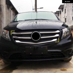 メルセデス ベンツ VITO W447 2014-2019 アクセサリー ABS クローム フロントセンター グリル モールディングストリップ ガーニッシュカバー トリム 5個