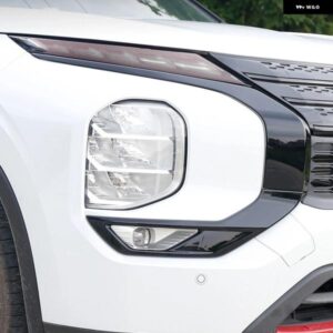 カーアクセサリー 三菱 アウトランダー 2022 2023 光沢ブラック フロントサイド グリル モールディングカバー トリム 4個