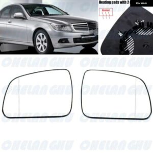 BENZ W204 C180 C250 C300 C350 2007 2008 2009 カーアクセサリー 1ペア ヒーター付き ブラインド ラインミラー ガラス 2048100721 2048100421