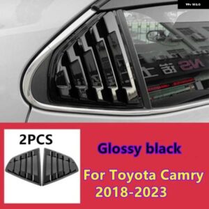 トヨタ カムリ 2018-2023 ブライトブラック ウィンドウルーバー リアベントカバー トリム 2個