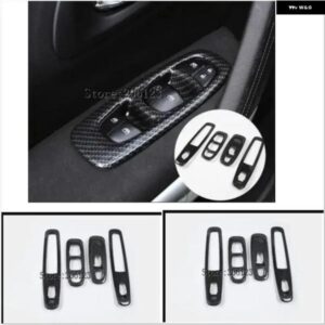 車体ドアウィンドウガラスインナー パネル アームレスト リフトスイッチ ボタン トリム フレーム モールディング4個ルノーカジャー2016 2017 2018