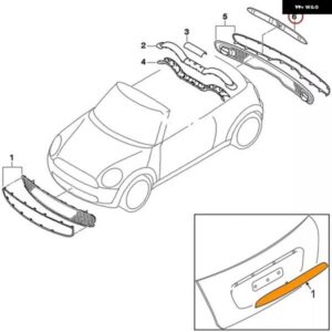 リア トランク ブートハンドル グリップ リッドテールゲートグラブ トリム BMW MINI COOPER R56 R57 R58 2007-2013 51132753603