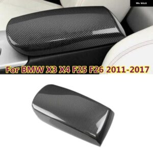 ABS カーボン カラー センター コンソール アームレスト ボックス トリム カバー BMW X3 X4 F25 F26 2011-2017