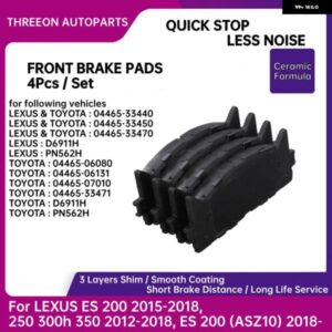 セラミックフロントブレーキ パッド レクサス ES 200 2015-2018 250 300H 350 2012-2018 ES 200 ASZ10 2018- 0446533440