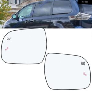 トヨタ シエナ 2011-2019 ブラインド スポットハザードバックミラー レンズ サイドミラー ガラス ヒーター付き