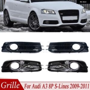フォグランプ カバー 車用フロント バンパー フォグランプ フレーム フード グリル カバー アウディ A3 8P S-LINES 2009 2010 2011 8P0807682