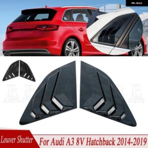 2個 サイド リアウィンドウ スクープルーバー シャッター ステッカー カバー トリム カー スタイリング ABS アクセサリー アウディ A3 8V ハッチバック