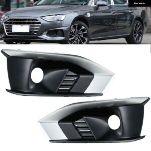 1/2PCS 車用フロント バンパー フォグランプ フレーム アウディ A4 B9 2020 2021 2022 カーアクセサリー フォグランプ グリル カバー