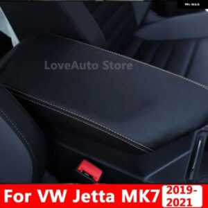 VW ジェッタ MK7 2019 - 21 車用センター アームレスト オーガナイザー 収納 ボックス レザーケースカバー パッド
