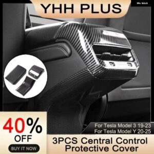 3PCS セントラ ル コントロール アームレスト ボックス プロテクター カバー TESLA モデル3 Yパーツ アームレスト ボックス バックアンチキックガードリアエ