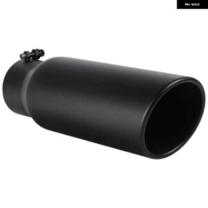 3インチブラックエキゾーストチップ 内径3インチエキゾーストテール パイプ チップ トラック 3 X 4 X 12インチボルト/クランプオン