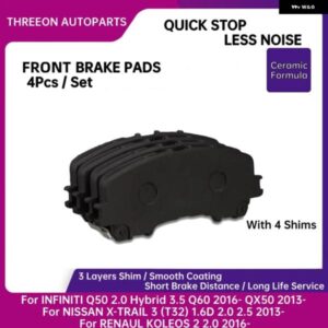 セラミックフロントブレーキ パッド INFINITI Q50 Q60 QX50 2013- 日産 X-TRAIL 3 T32 1.6D 2.0 2.5 2013- RENAUL KOLEOS2