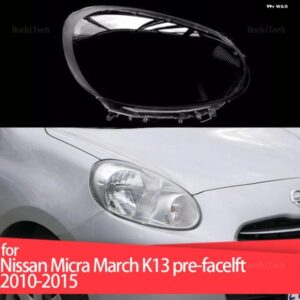 ヘッドライト ランプシェード クリア ヘッドライト レンズ 左右ランプシェード カバー 日産 マイクラ マーチ K13 プレフェイスリフト 2010-2015
