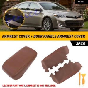 3X コンソール リッド アームレスト ドア パネル カバー トリム ブラウン トヨタ アバロン2013-2018