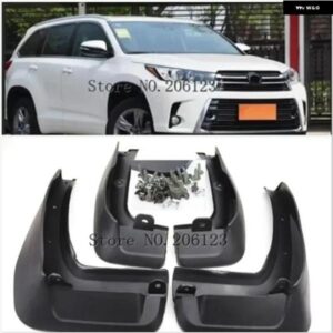 4Xセット モールドマッド フラップ トヨタ ハイランダー 2014 - 18 マッド フラップ スプラッシュガード フロント リア マッドガード フェンダー
