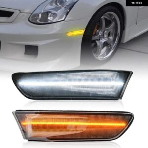 インフィニティ V35 G35 日産 スカイライン 350GT クーペ クリアスモークレンズ LED サイドマーカーランプ アンバー ウィンカー ホワイト DRL ライト