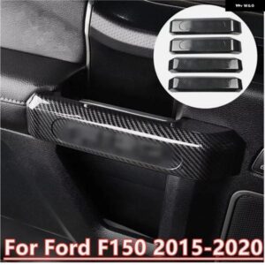 4Xカーボン インテリア インナー ドアハンドル カバー トリム フォード F150 2015-2020