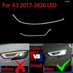 アウディ A3 S3 LED 2016-2018 DRL ヘッドライト ライトガイドプレート デイタイム ランニングライト チューブ カー ランニングライト バー