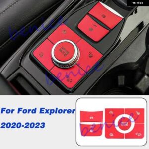 センター コンソール ボタン キャップカバー トリム レッドアルミ フォード エクスプローラー2020-2023