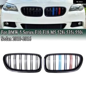 フロント バンパー グリル グロスブラック Mカラー キドニー レーシング グリル BMW 5シリーズ F10 F18 M5 528I 535I 550I セダン 2010-2016 1ペア