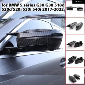 2個 カスタム RHDカーボンパターンミラー カバー キャップ BMW 5シリーズ G30 G38 518D 520D 520I 530I 540I 2017-22 M4 スタイル LHD
