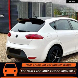 SEAT LEON MK2 4ドア 2009 10 11 12 リアルーフ トランク リッド ダックテール カースポイラー ウィング ABS ブラック カーボン表面 アクセサリー パーツ