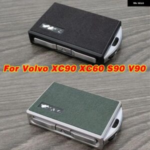 スエード 合金 製車用キーフォブケースカバー リモートキー チェーン ボルボ XC90 XC60 S90 V90