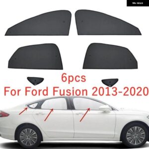 フォード フュージョン 2013-2020 サイドウィンドウ ブラック+シルバー プライバシーサンシェード 6個
