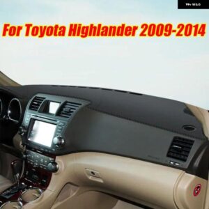 ブラックレザー ダッシュボード カバー ダッシュ プロテクター パッド マット トヨタ ハイランダー 09-14