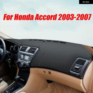 ブラックレザー ダッシュボード カバー ダッシュ プロテクター パッド マット ホンダ アコード 2003-2007