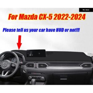 ブラックレザー ダッシュボード カバー ダッシュ プロテクター パッド マット マツダ CX-5 2022-2024