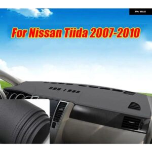 ブラックレザー ダッシュボード カバー ダッシュ プロテクター パッド マット 日産 ティーダ 2007-2010