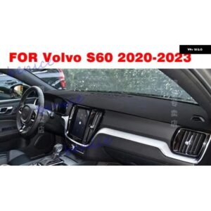 ブラックレザー ダッシュボード カバー ダッシュ プロテクター パッド マット ボルボ S60 2020-2023
