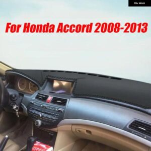 ブラックレザー ダッシュボード カバー ダッシュ プロテクター パッド マット ホンダ アコード 2008-2013