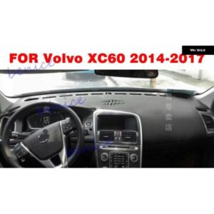 ブラックレザー ダッシュボード カバー ダッシュ プロテクター パッド マット ボルボ XC60 2014-2017