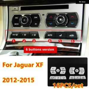 16X アルミシルバー エアコン ボタン ステッカー トリム ジャガー XF 2012-2015