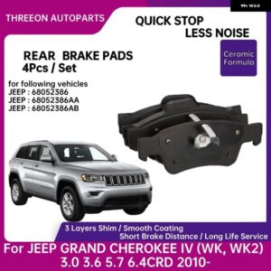 リア セラミック ブレーキ パッド JEEP GRAND CHEROKEE IV WK WK2 3.0 3.6 5.7 6.4CRD 2010- 68052386 68052386AA 68052386AB
