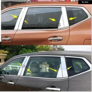 日産 ローグ X-TRAIL T32 2014 - 19 ステンレス ウィンドウクロームピラー ポストカバー トリム モールディングガーニッシュ 8個