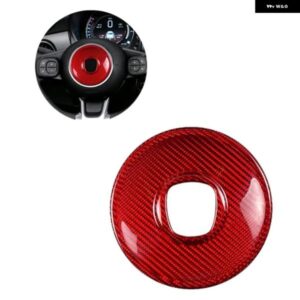 リアルハードカーボン ステッカー フィアット500 2008-2013 カーセンター ステアリングホイール インテリア トリム