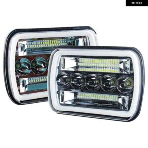 1ペア 240W 5X7インチ 7X6インチ LED ヘッドライト ハイロービーム ハロー DRL ジープ チェロキー ラングラー XJ YJ
