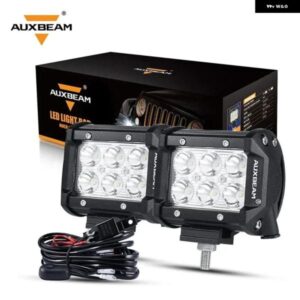 CLASSIC-SMシリーズ 4インチ デュアルロウ LEDポッドライト ワイヤー ハーネス 付き スポットフラッドビーム 6000K ホワイト トラック 車 SUV ボート