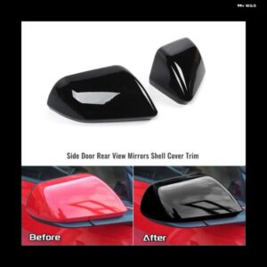 ABS ブラック サイドドア バックミラー カバー トリム シェル キャップ フォード マスタング