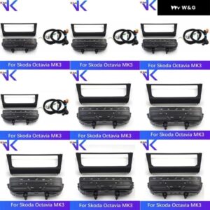 シュコダ オクタビア MK3 LED タッチスクリーン エアコン スイッチ パネル フレーム 付き クールマットブラック