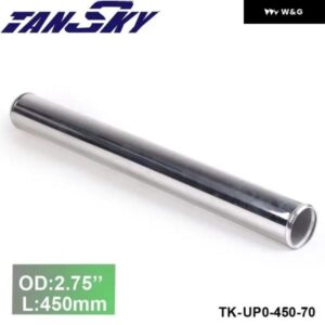 2個 汎用 70MM 2.75インチ OD 出力/インレット アルミ ストレート ターボ/吸気/インタークーラー エルボ パイプ L: 450MM TK-UP0-450-70
