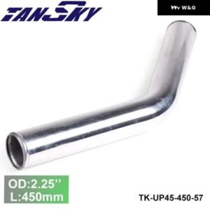 2個 汎用 チューブ 外径2.25インチ センターライン長さ450MM 45度ターボインタークーラー配管 フォード マスタング 05-10 TK-UP45-450-57